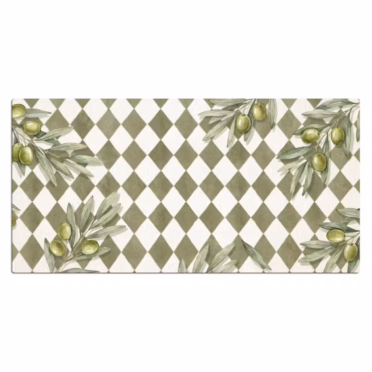 Bureau onderlegger - Plant - Olijftakken - Waterverf - Mediterraan - Groen — 2
