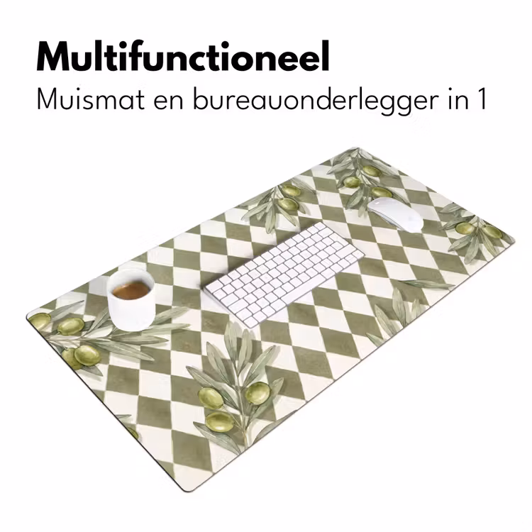 Bureau onderlegger - Plant - Olijftakken - Waterverf - Mediterraan - Groen — 7