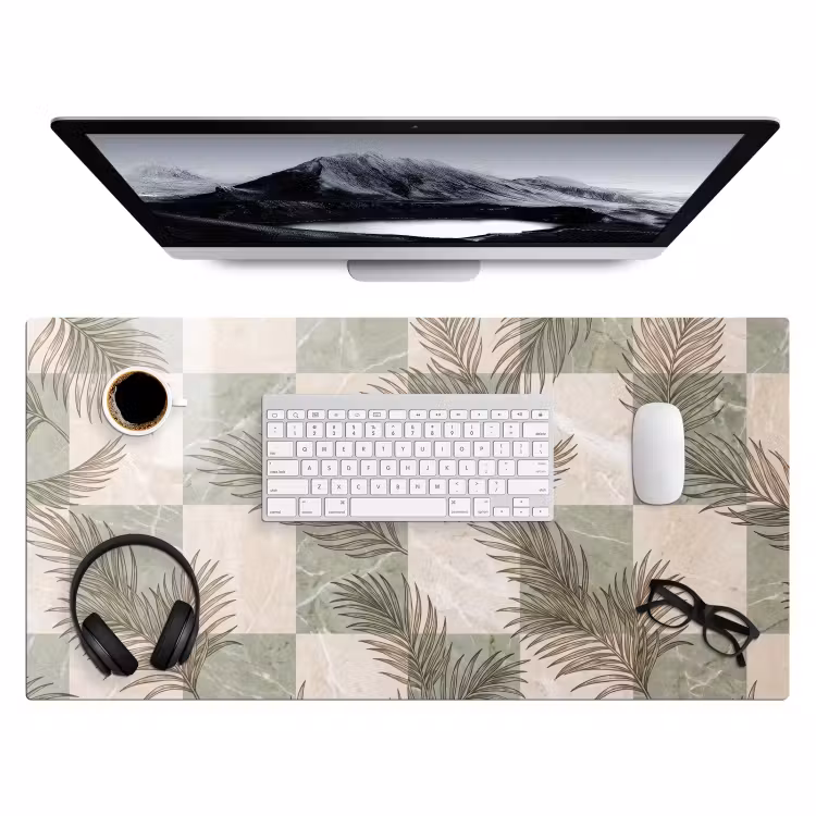 Bureau onderlegger - Planten - Bladeren - Marmer - Modern - Groen — 4