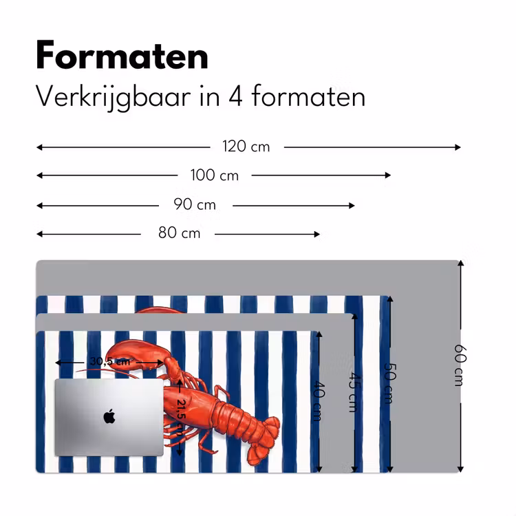 Bureau onderlegger - Schaaldier - Kreeft - Marine - Illustratie - Rood — 8