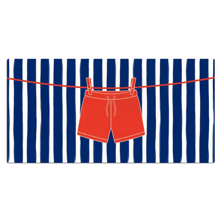 Bureau onderlegger - Shorts - Waslijn - Zomer - Illustratie - Rood — 2