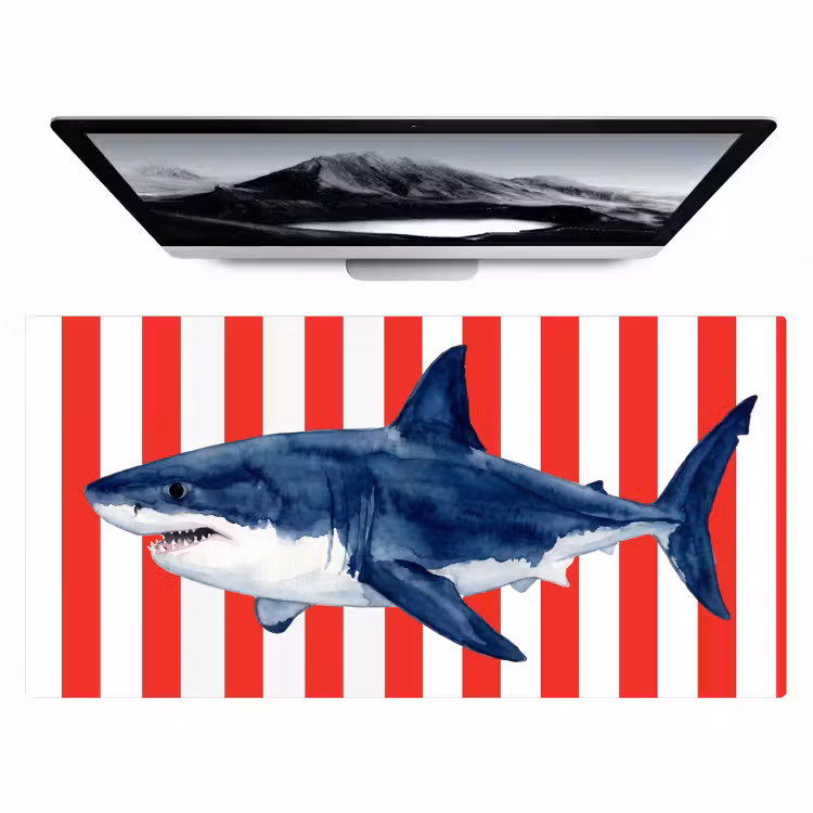 Bureau onderlegger - Vis - Haai - Zee - Illustratie - Blauw — 1