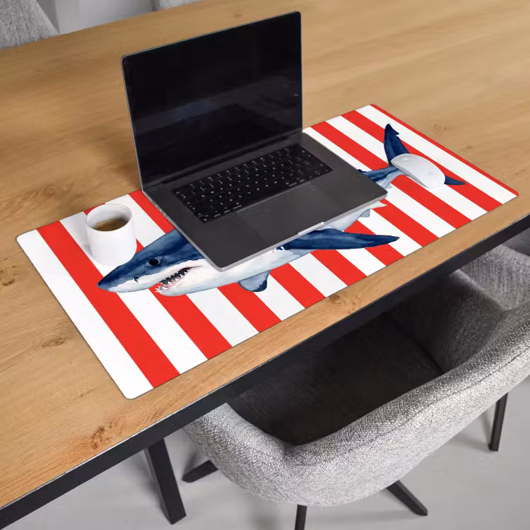 Bureau onderlegger - Vis - Haai - Zee - Illustratie - Blauw — 3