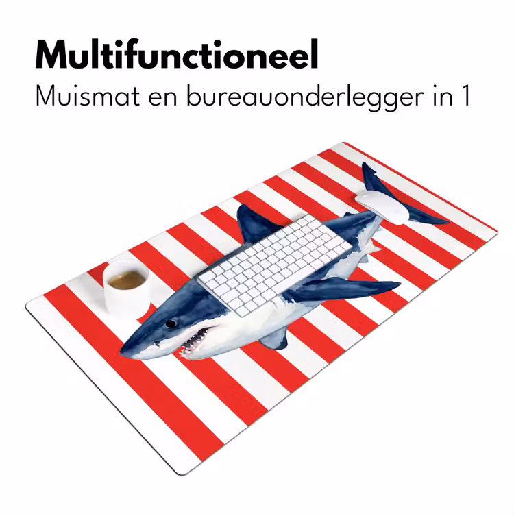 Bureau onderlegger - Vis - Haai - Zee - Illustratie - Blauw — 7
