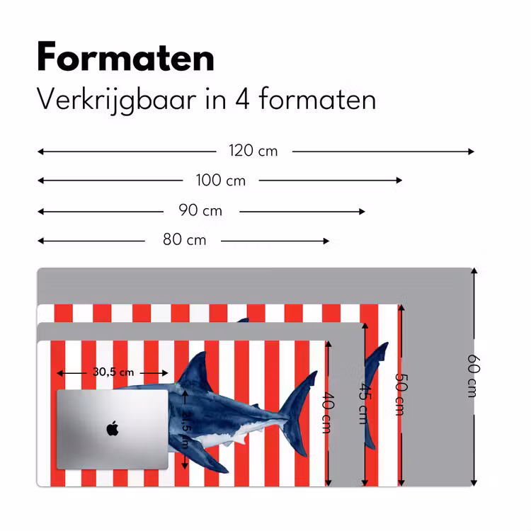Bureau onderlegger - Vis - Haai - Zee - Illustratie - Blauw — 8