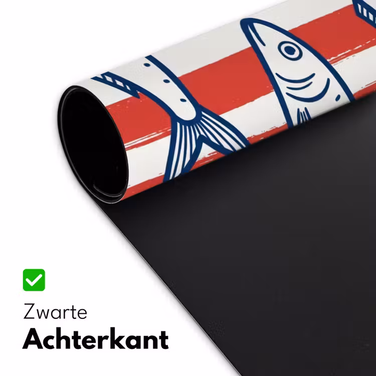 Bureau onderlegger - Vis - Patroon - Strepen - Illustratie - Rood — 5