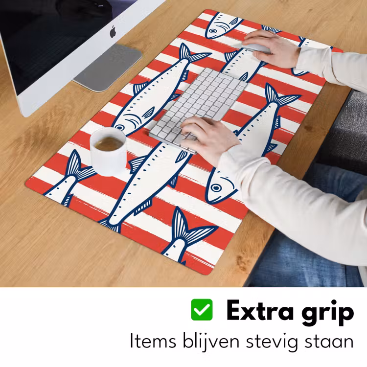 Bureau onderlegger - Vis - Patroon - Strepen - Illustratie - Rood — 6