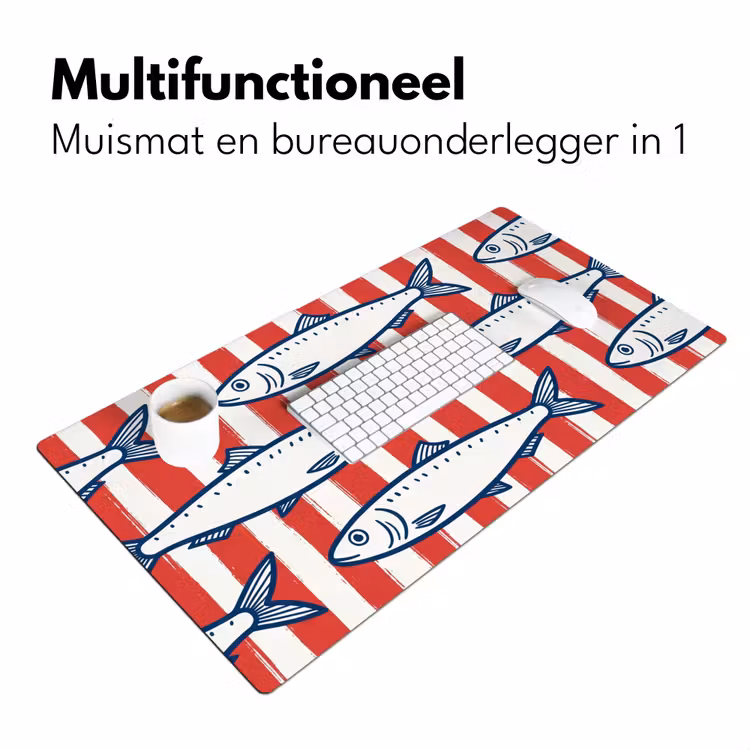 Bureau onderlegger - Vis - Patroon - Strepen - Illustratie - Rood — 7