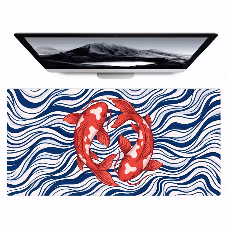 Bureau onderlegger - Vis - Water - Natuur - Illustratie - Rood — 1