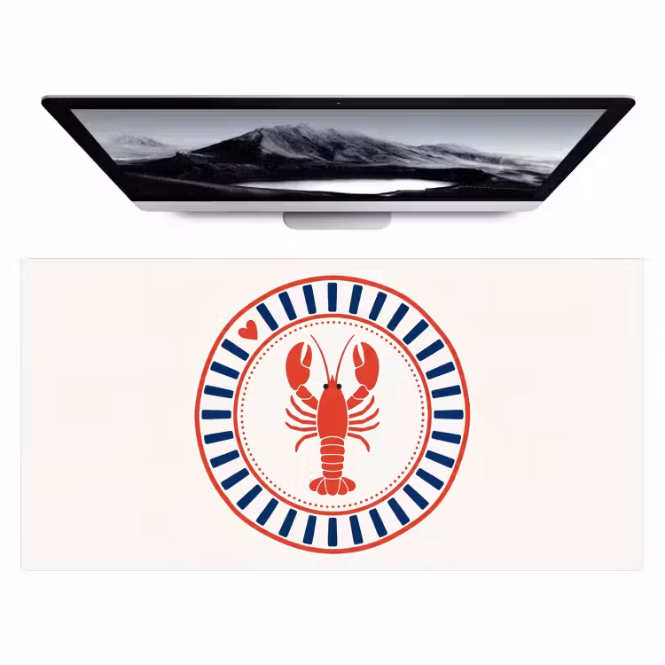 Bureau onderlegger - Zeeleven - Kreeft - Embleem - Grafisch - Rood — 1