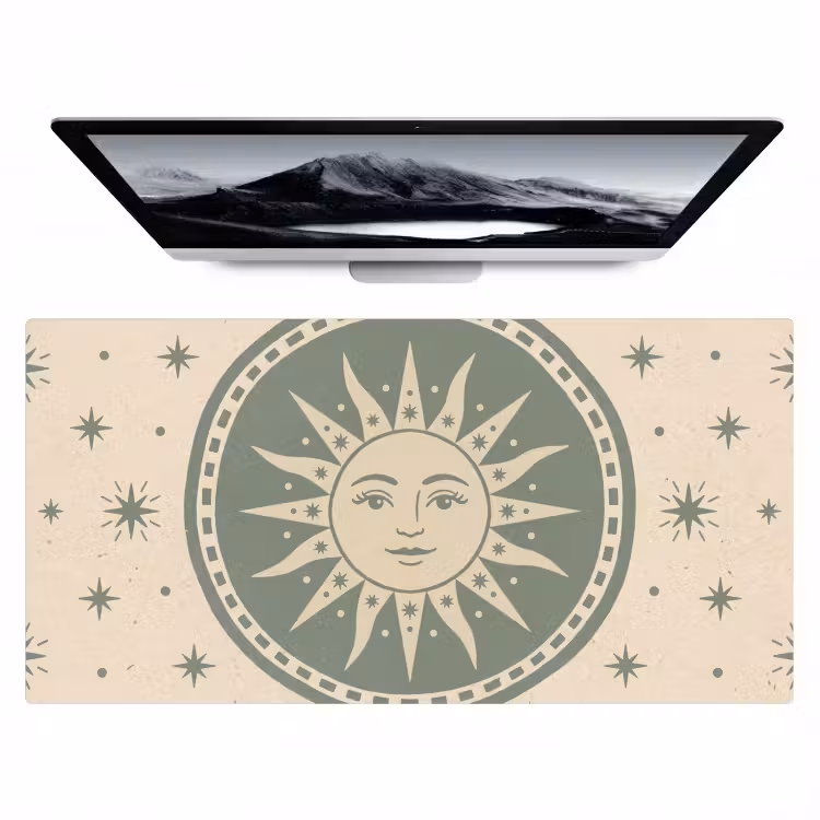 Bureau onderlegger - Zon - Sterren - Astrologie - Vintage - Groen — 1