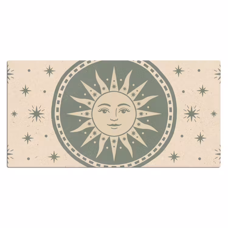 Bureau onderlegger - Zon - Sterren - Astrologie - Vintage - Groen — 2