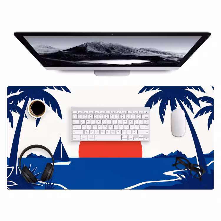 Bureau onderlegger - Zonsondergang - Zee - Palmboom - Tropisch - Modern — 4
