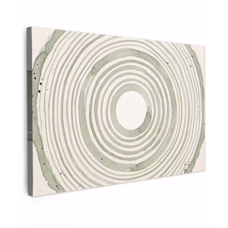 Canvas schilderij - Abstractie - Cirkels - Waterverf - Groen - Modern — 1