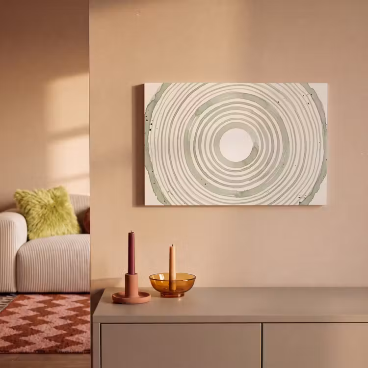 Canvas schilderij - Abstractie - Cirkels - Waterverf - Groen - Modern — 2