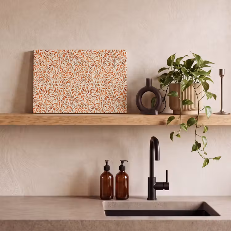Canvas schilderij - Bladeren - Botanisch - Terracotta — 3