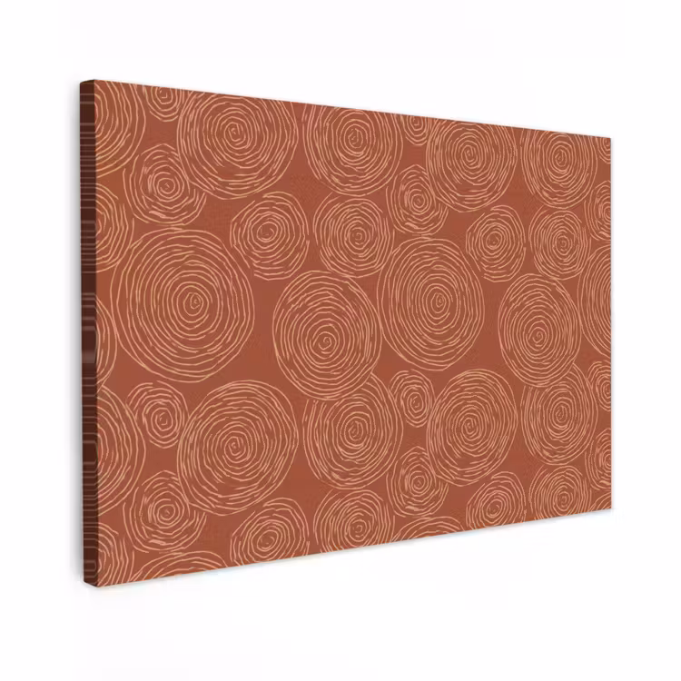Canvas schilderij - Cirkels - Abstract - Artistiek - Terracotta — 1