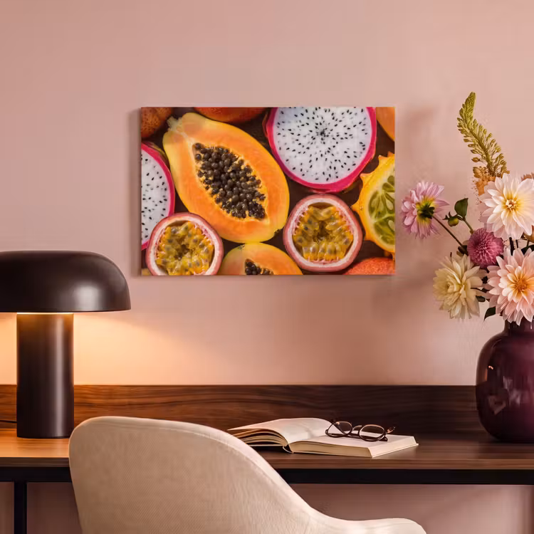 Canvas schilderij - Fruit - Geopend - Tropisch - Eten - Kleurrijk — 4