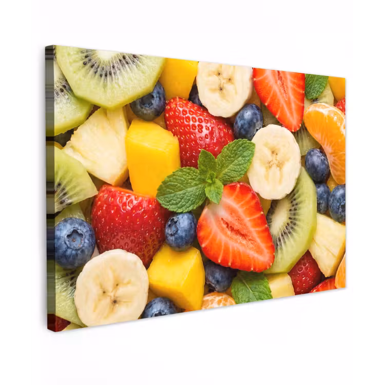 Canvas schilderij - Fruit - Plakjes - Eten - Kleurrijk — 1