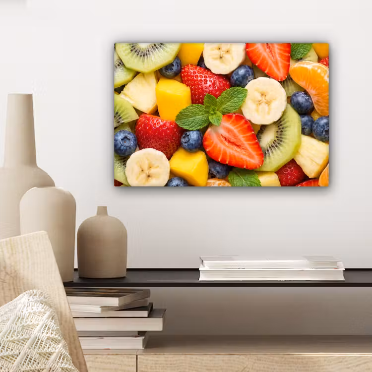Canvas schilderij - Fruit - Plakjes - Eten - Kleurrijk — 5
