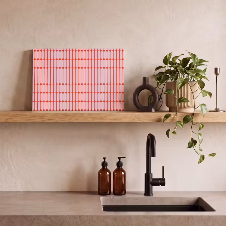 Canvas schilderij - Geometrisch - Minimalistisch - Rood - Roze — 3