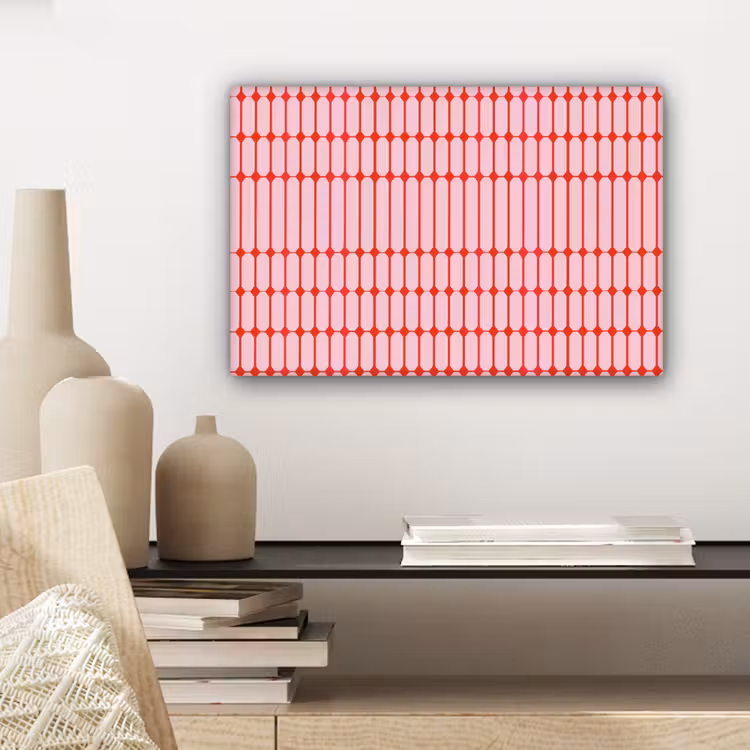 Canvas schilderij - Geometrisch - Minimalistisch - Rood - Roze — 5