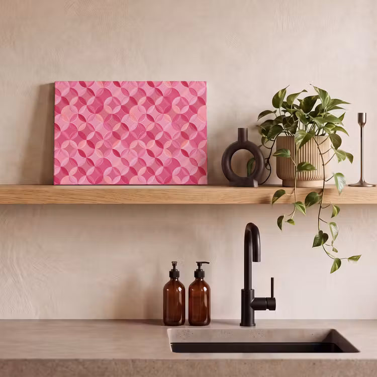 Canvas schilderij - Geometrisch - Mozaïek - Modern - Roze — 3
