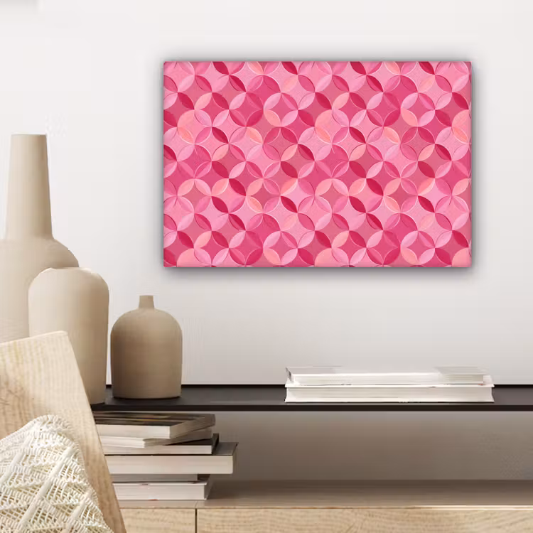 Canvas schilderij - Geometrisch - Mozaïek - Modern - Roze — 5