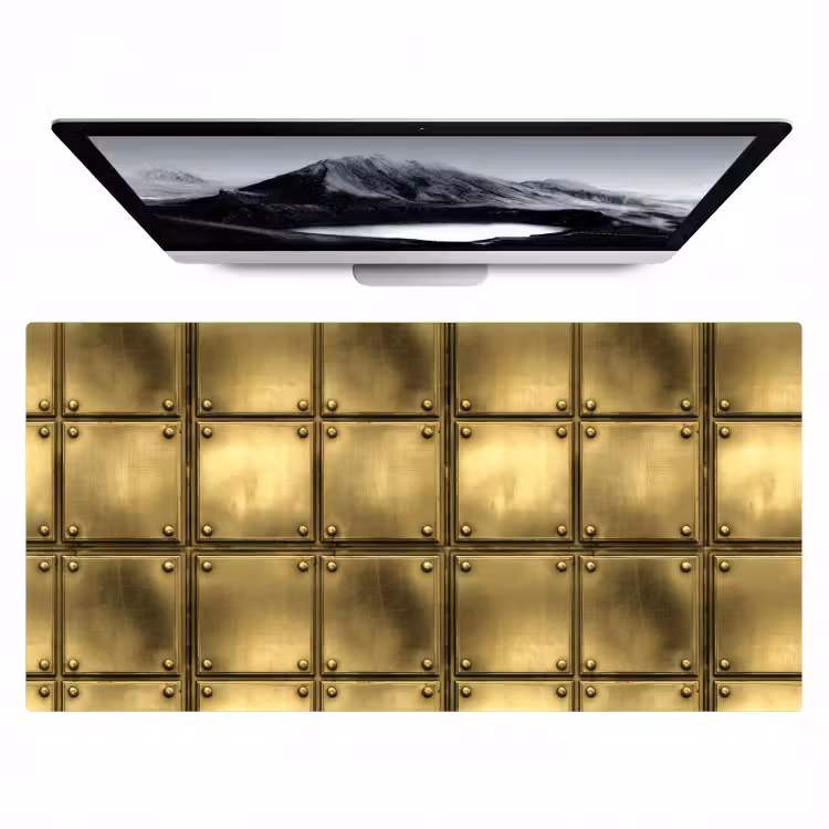 Bureau onderlegger - Platen - Industrieel - Stoer - Goud — 1