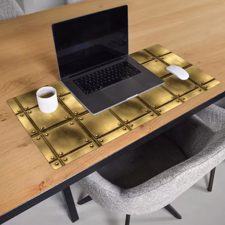Bureau onderlegger - Platen - Industrieel - Stoer - Goud — 3