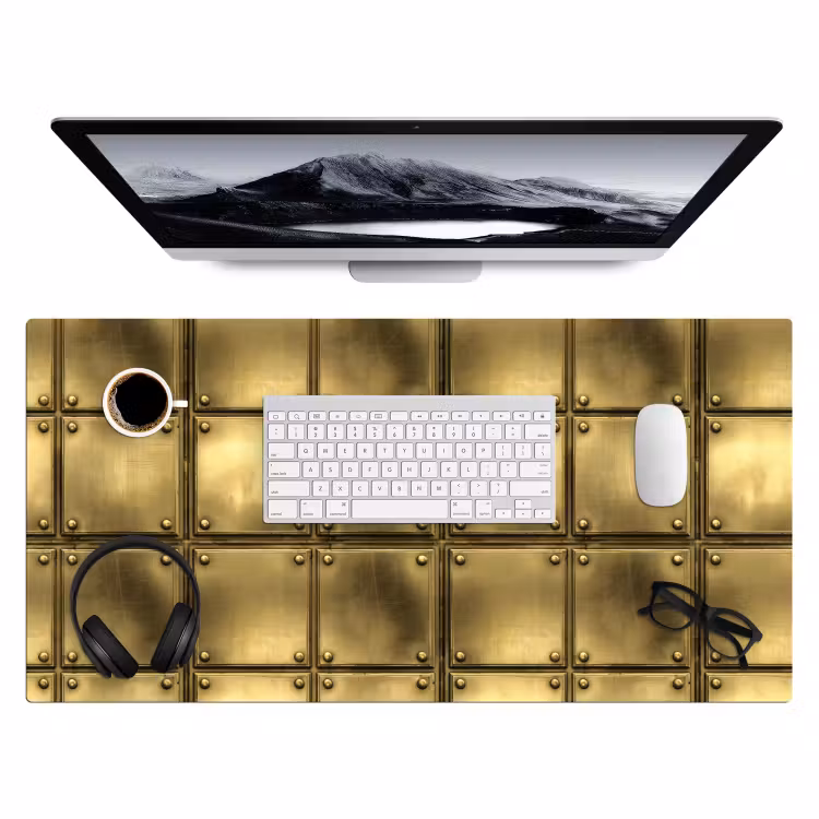 Bureau onderlegger - Platen - Industrieel - Stoer - Goud — 4