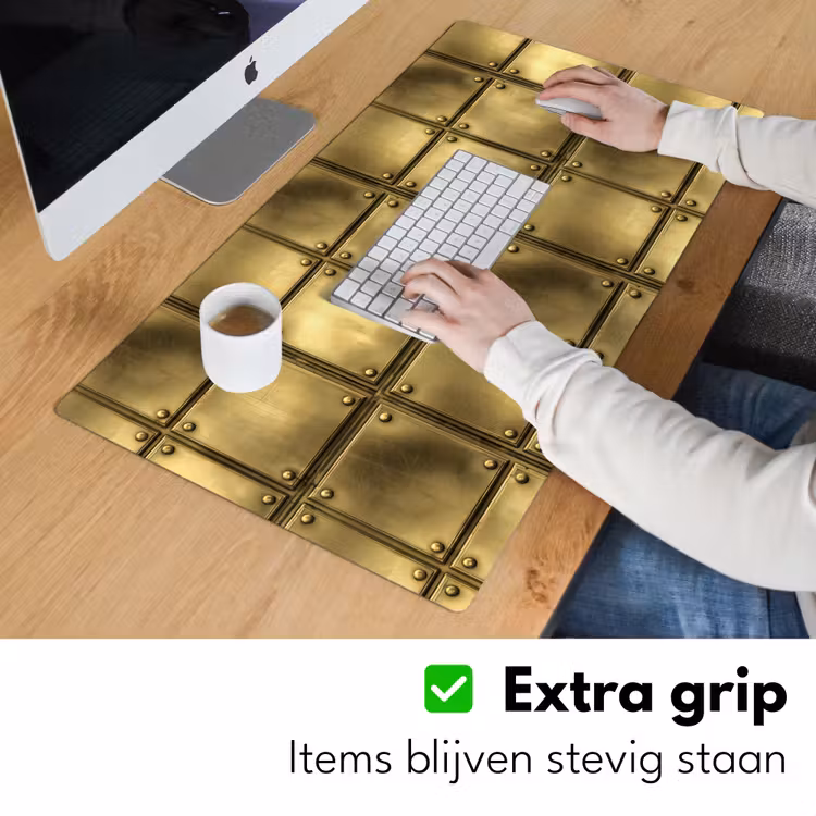 Bureau onderlegger - Platen - Industrieel - Stoer - Goud — 6