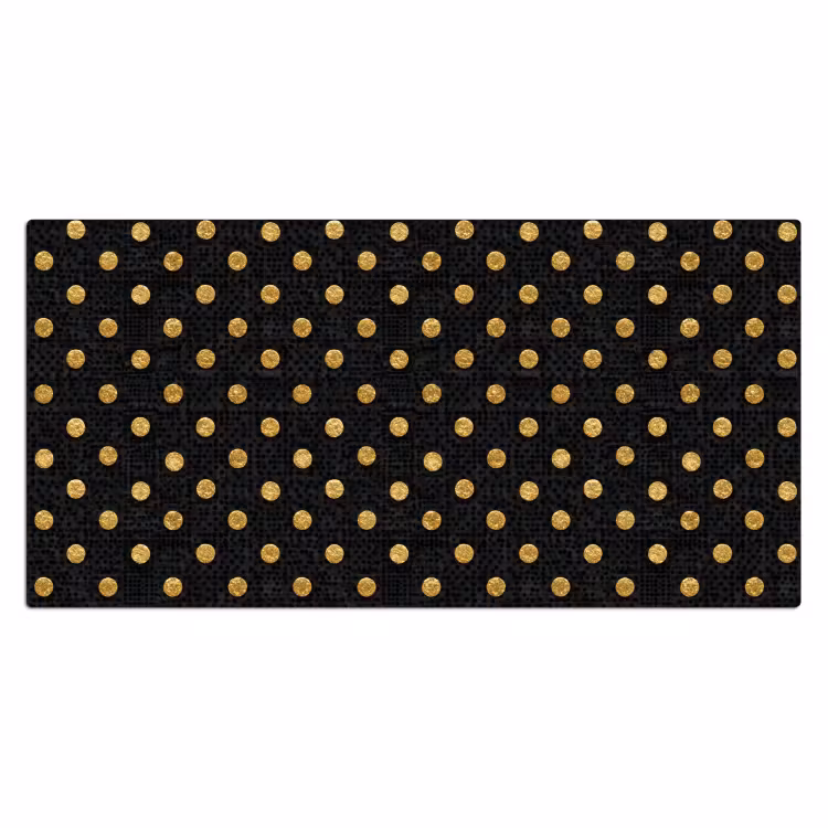 Bureau onderlegger - Polka Dot - Stippen - Goud - Zwart — 2