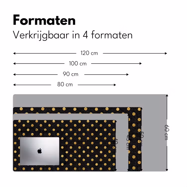 Bureau onderlegger - Polka Dot - Stippen - Goud - Zwart — 8