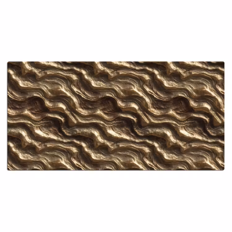 Bureau onderlegger - Reliëf - Golven - Abstract - Bronsgoud — 2
