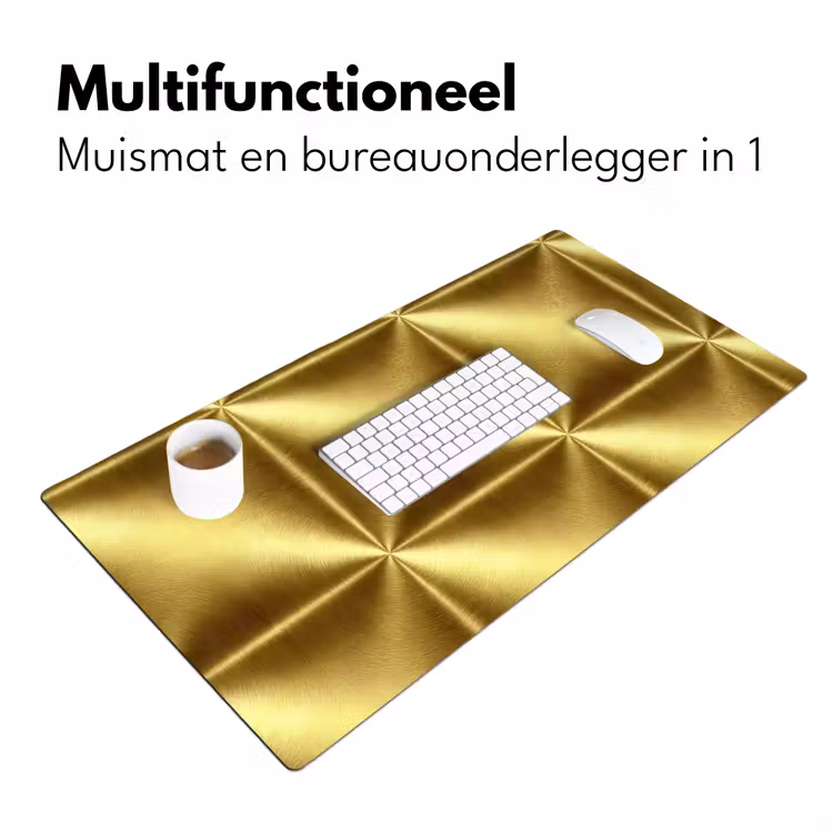 Bureau onderlegger - Textuur - Geborsteld Goud - Industrieel - Metallic — 7