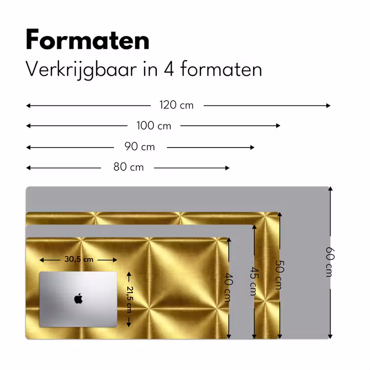 Bureau onderlegger - Textuur - Geborsteld Goud - Industrieel - Metallic — 8