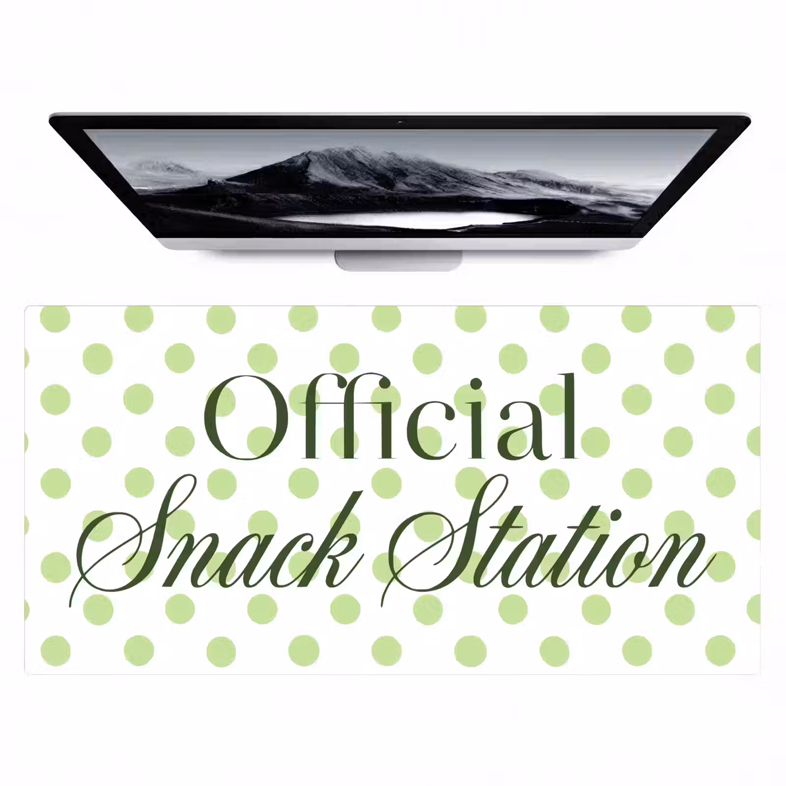 Bureau onderlegger - Snack Station - Groen - Stippen — 1