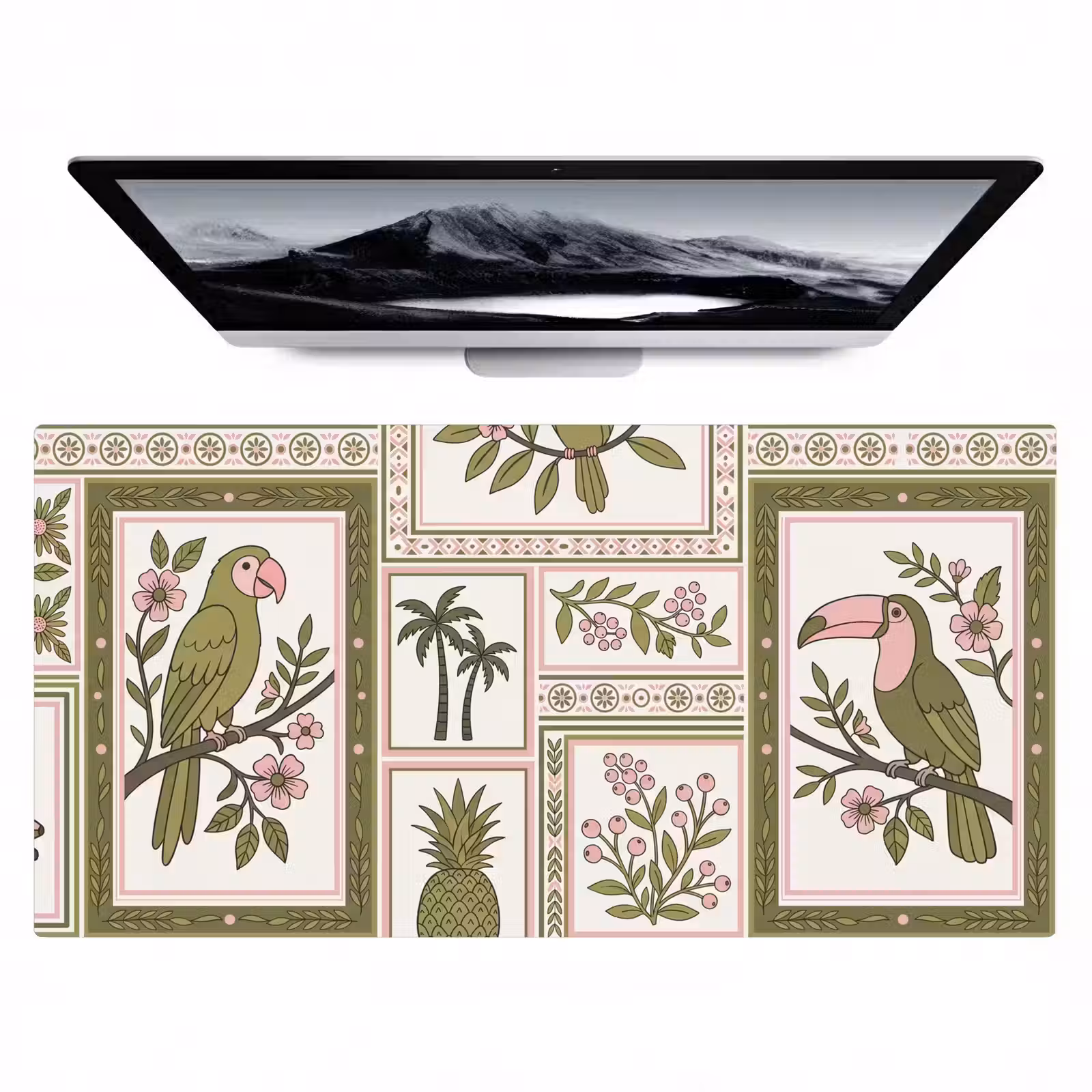 Bureau onderlegger - Vogel - Tropisch - Patroon - Decoratief - Groen — 1