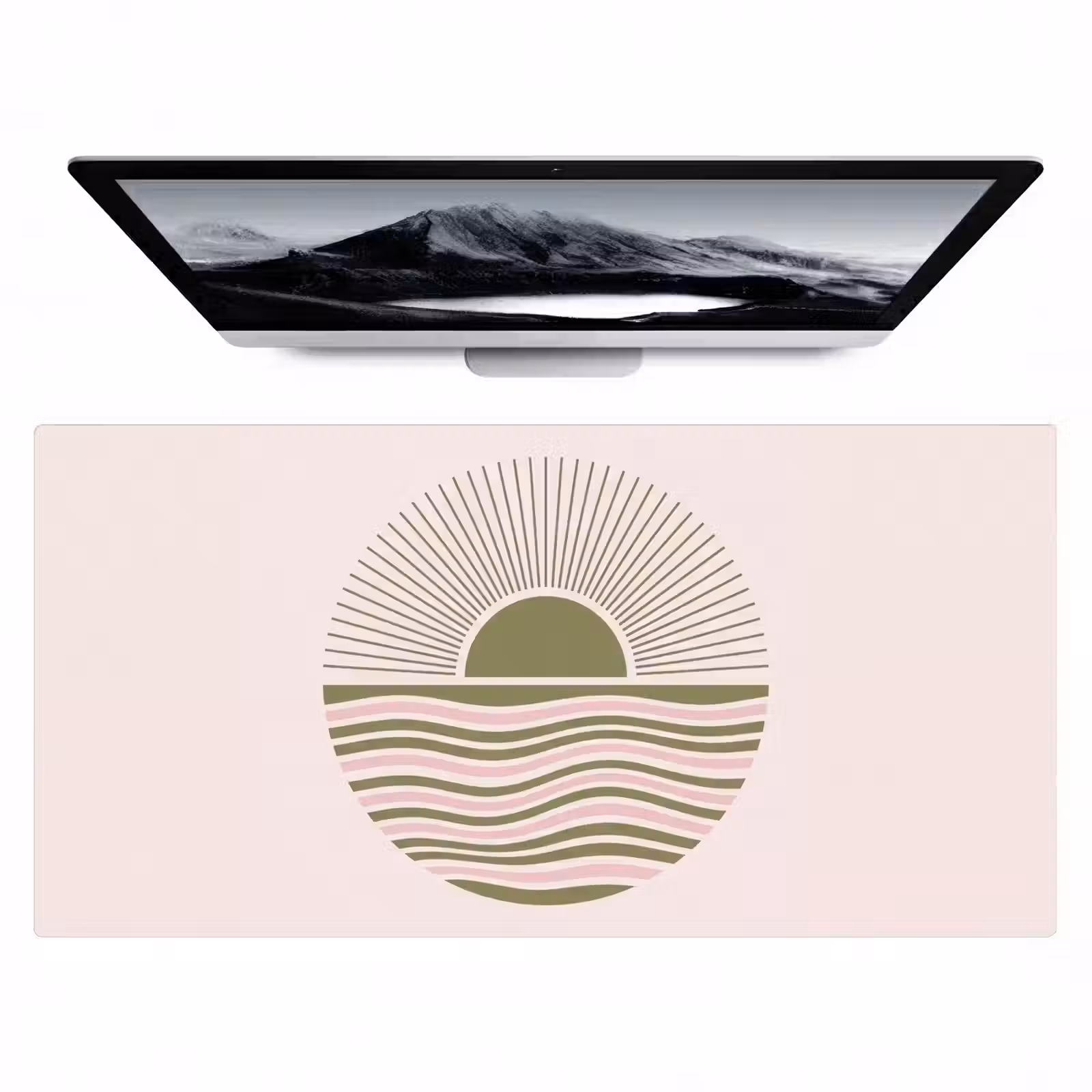 Bureau onderlegger - Zon - Zee - Abstract - Modern - Roze — 1