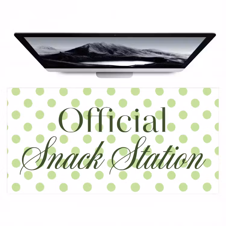 Bureau onderlegger - Snack Station - Groen - Stippen — 1