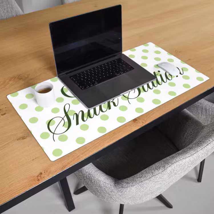 Bureau onderlegger - Snack Station - Groen - Stippen — 3