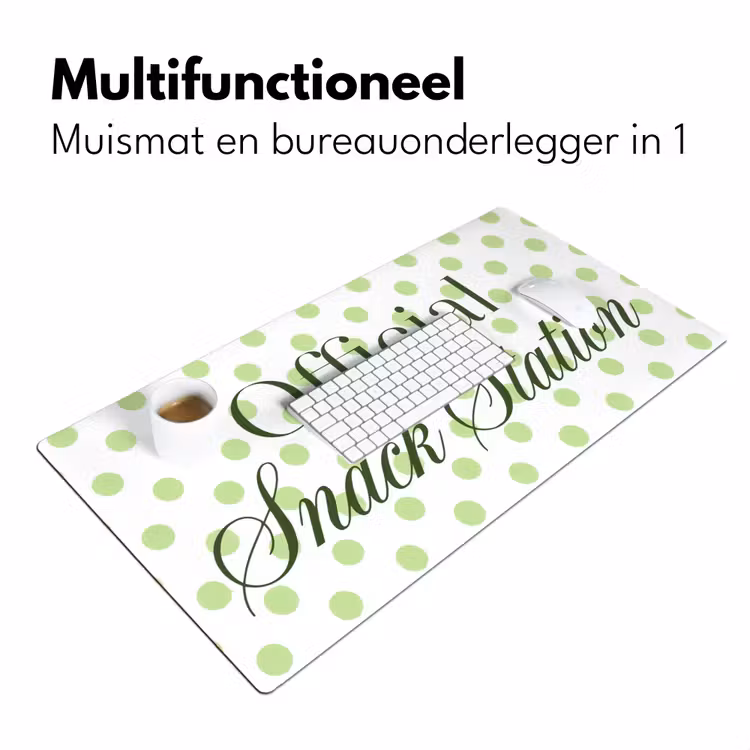 Bureau onderlegger - Snack Station - Groen - Stippen — 7