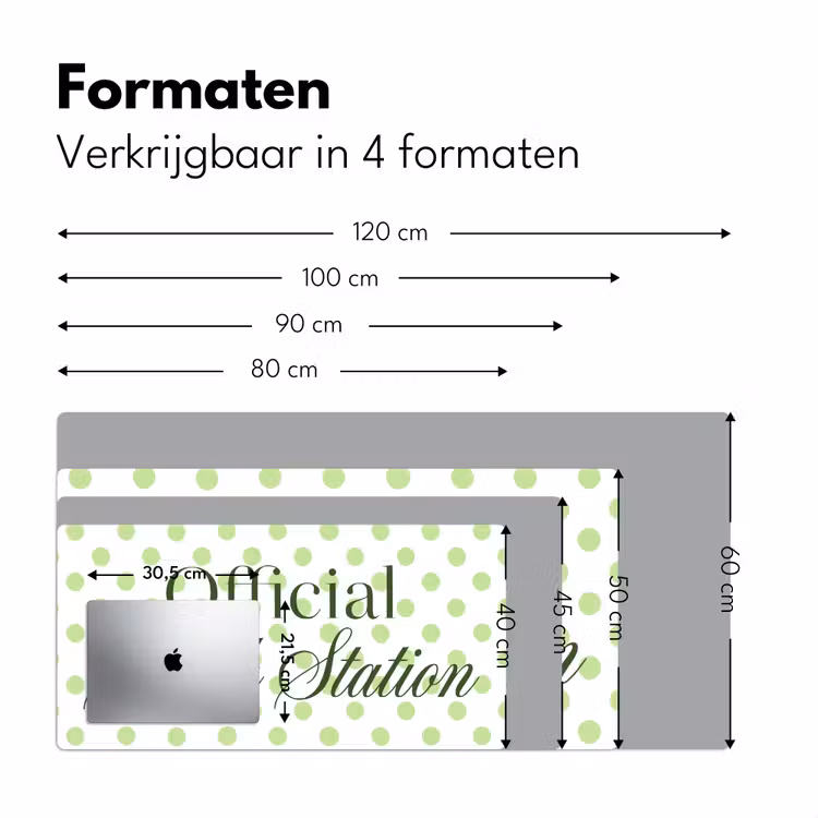 Bureau onderlegger - Snack Station - Groen - Stippen — 8