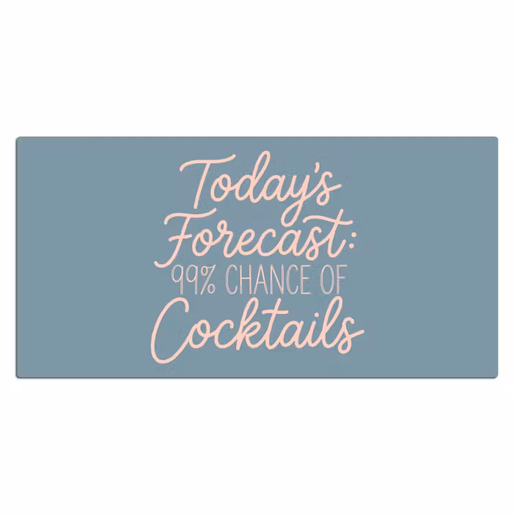 Bureau onderlegger - Today's Forecast - Cocktails - Blauw — 2