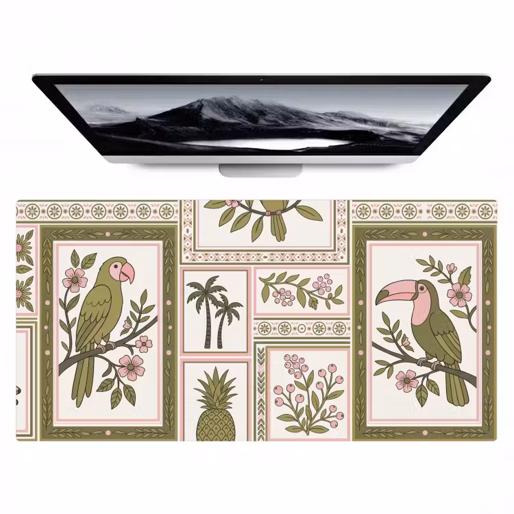 Bureau onderlegger - Vogel - Tropisch - Patroon - Decoratief - Groen — 1