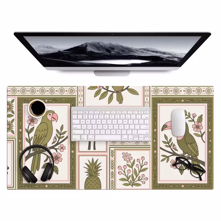 Bureau onderlegger - Vogel - Tropisch - Patroon - Decoratief - Groen — 4