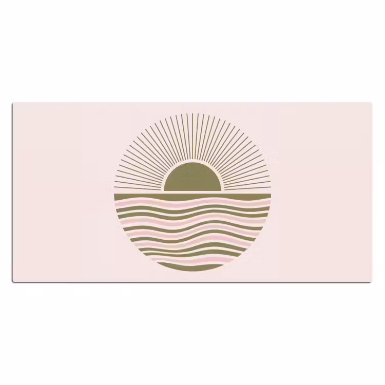 Bureau onderlegger - Zon - Zee - Abstract - Modern - Roze — 2