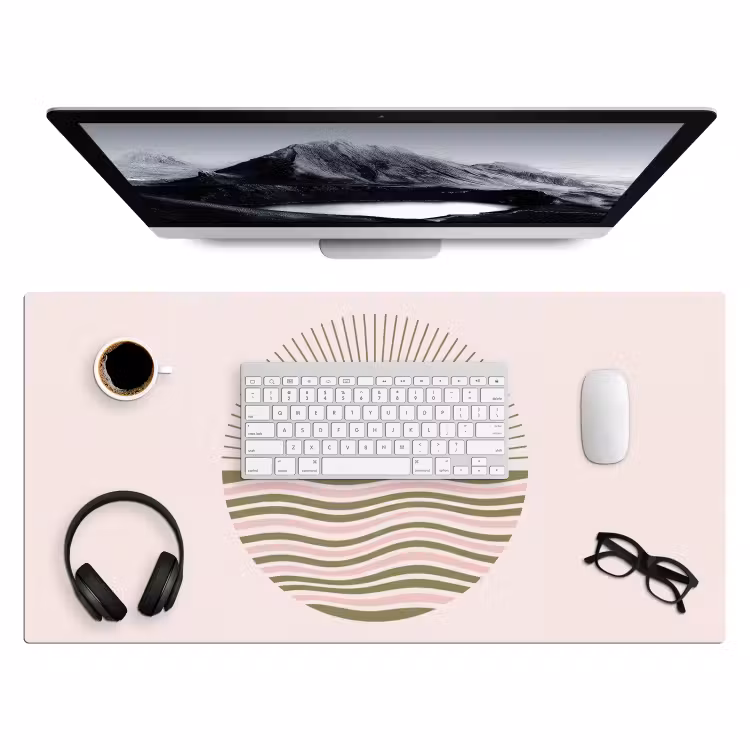 Bureau onderlegger - Zon - Zee - Abstract - Modern - Roze — 4