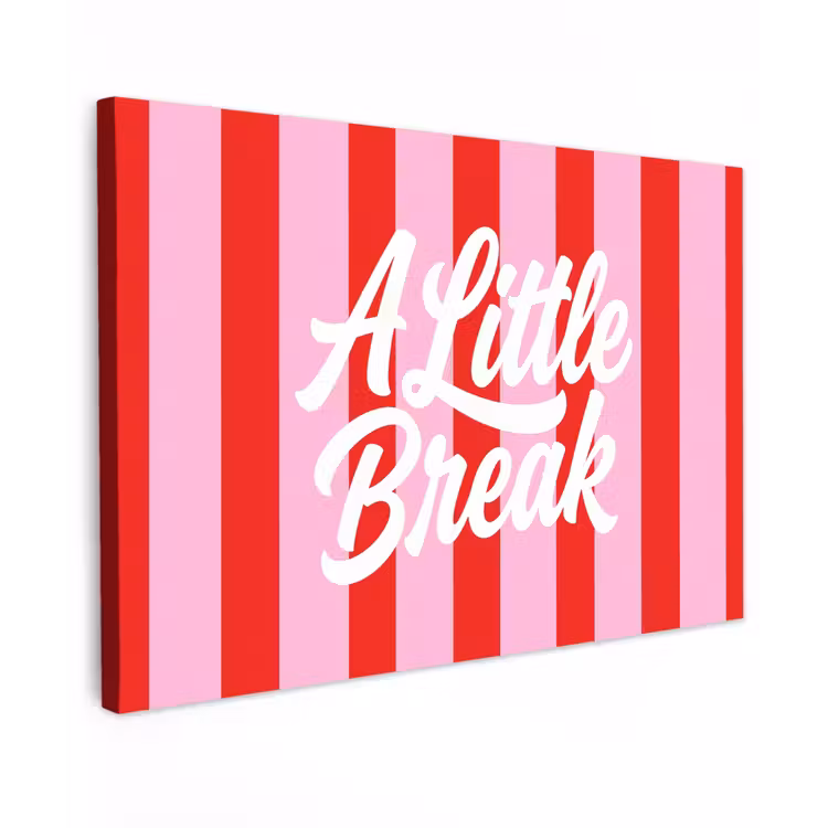 Canvas schilderij - A Little Break - Strepen - Rood - Roze — 1